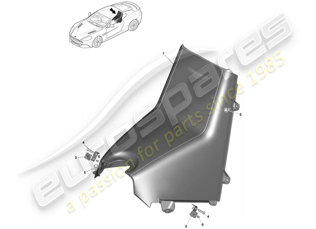 aston martin vanquish (2013) rear console, coupe 2+0 part diagram