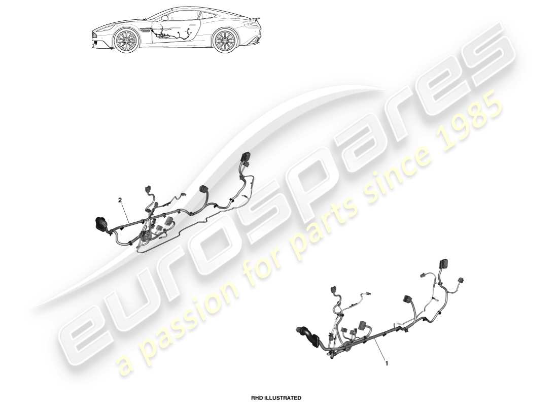 aston martin vanquish (2013) door harness part diagram