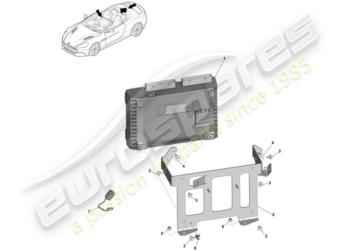 aston martin vanquish (2014) amplifiers, b&o, volante part diagram
