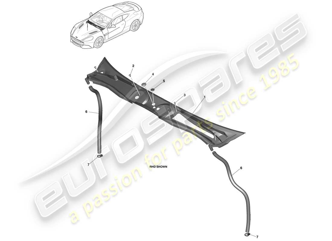 aston martin vanquish (2013) leaf screen assembly part diagram