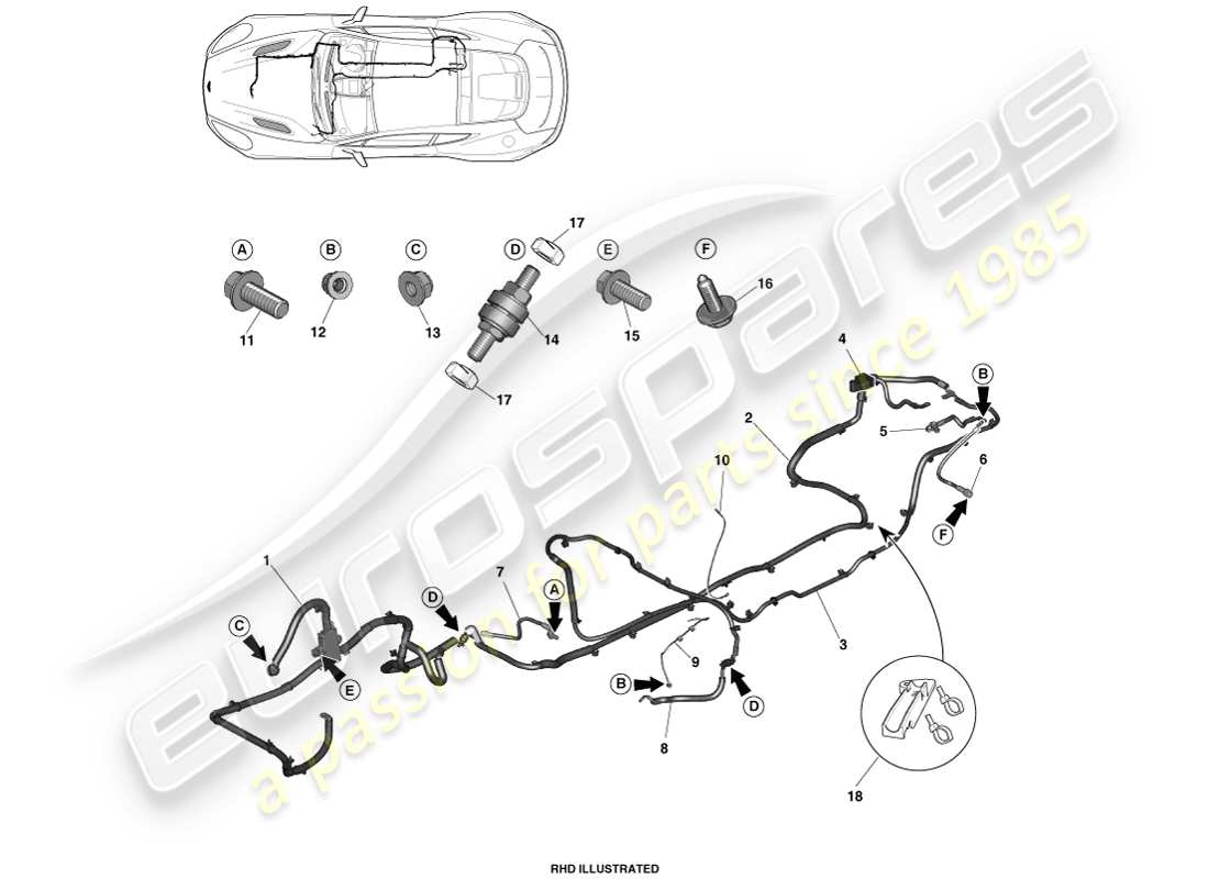 aston martin vanquish (2013) battery cables part diagram