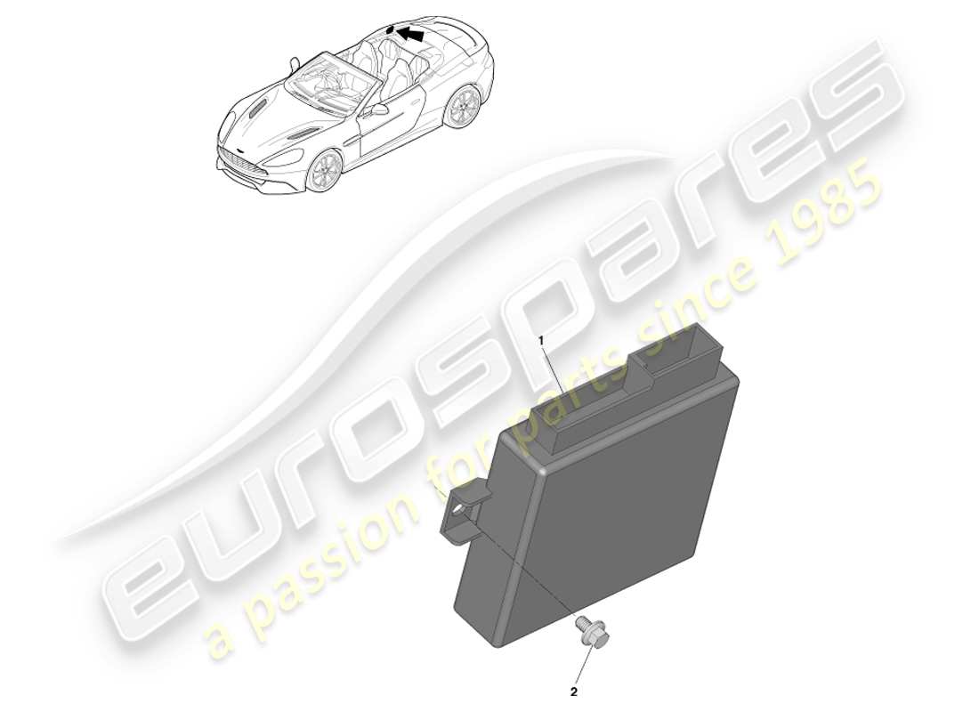 aston martin vanquish (2013) roof control module part diagram