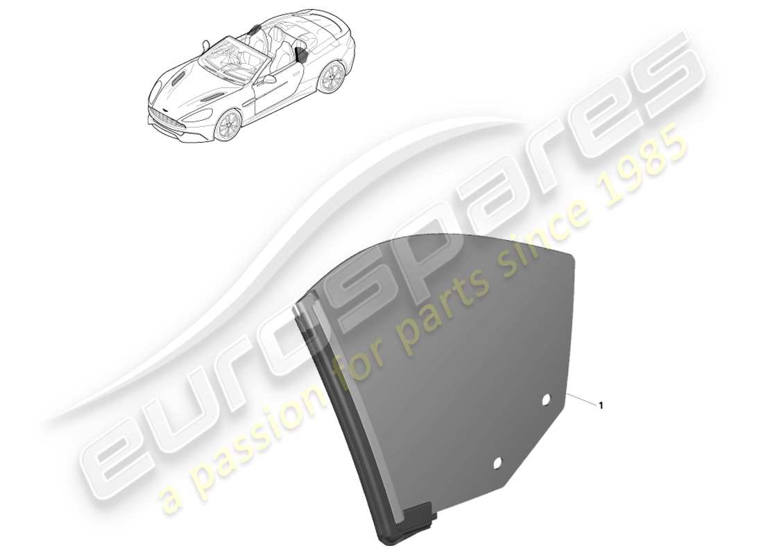 aston martin vanquish (2014) rear quarter glass, volante part diagram
