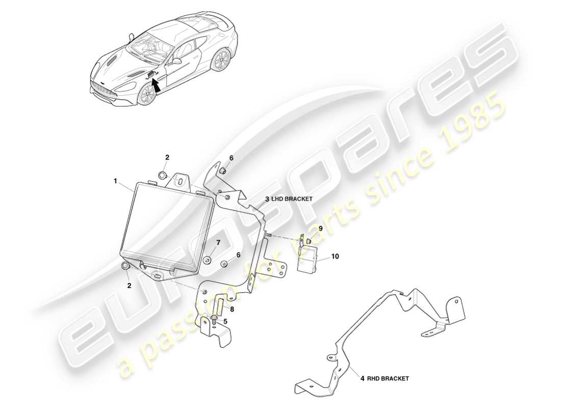 aston martin vanquish (2013) engine bay fusebox part diagram