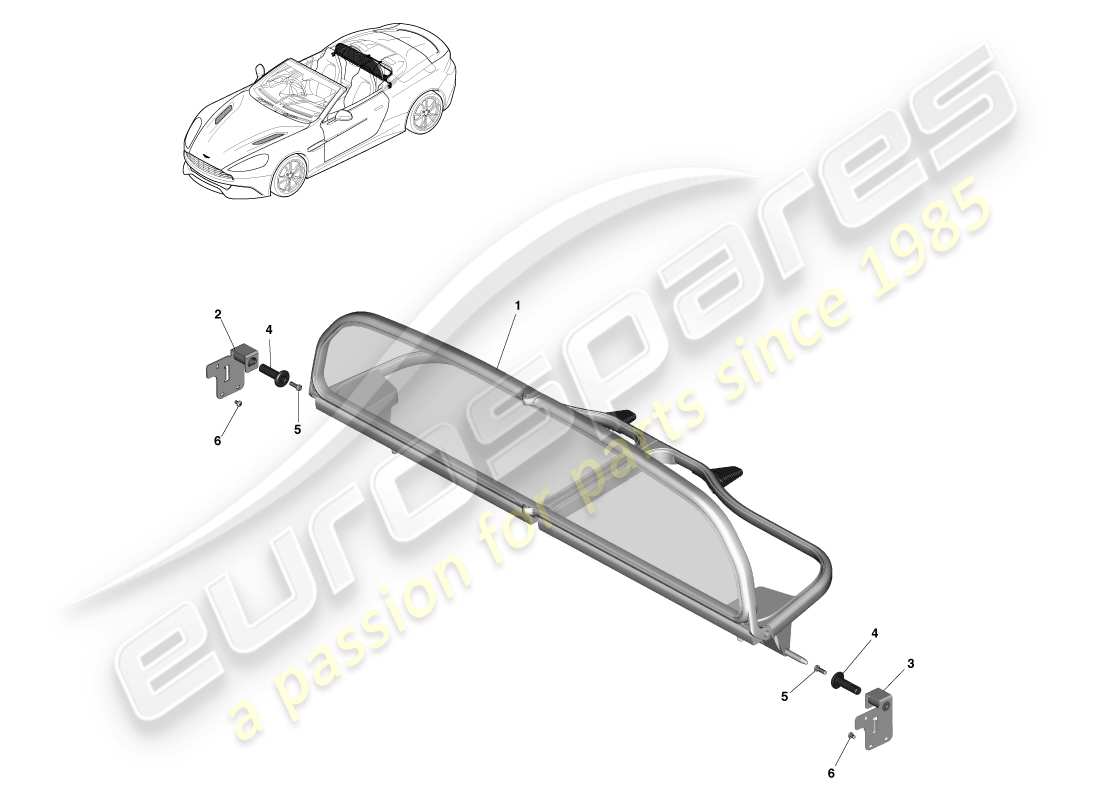 aston martin vanquish (2013) wind deflector part diagram