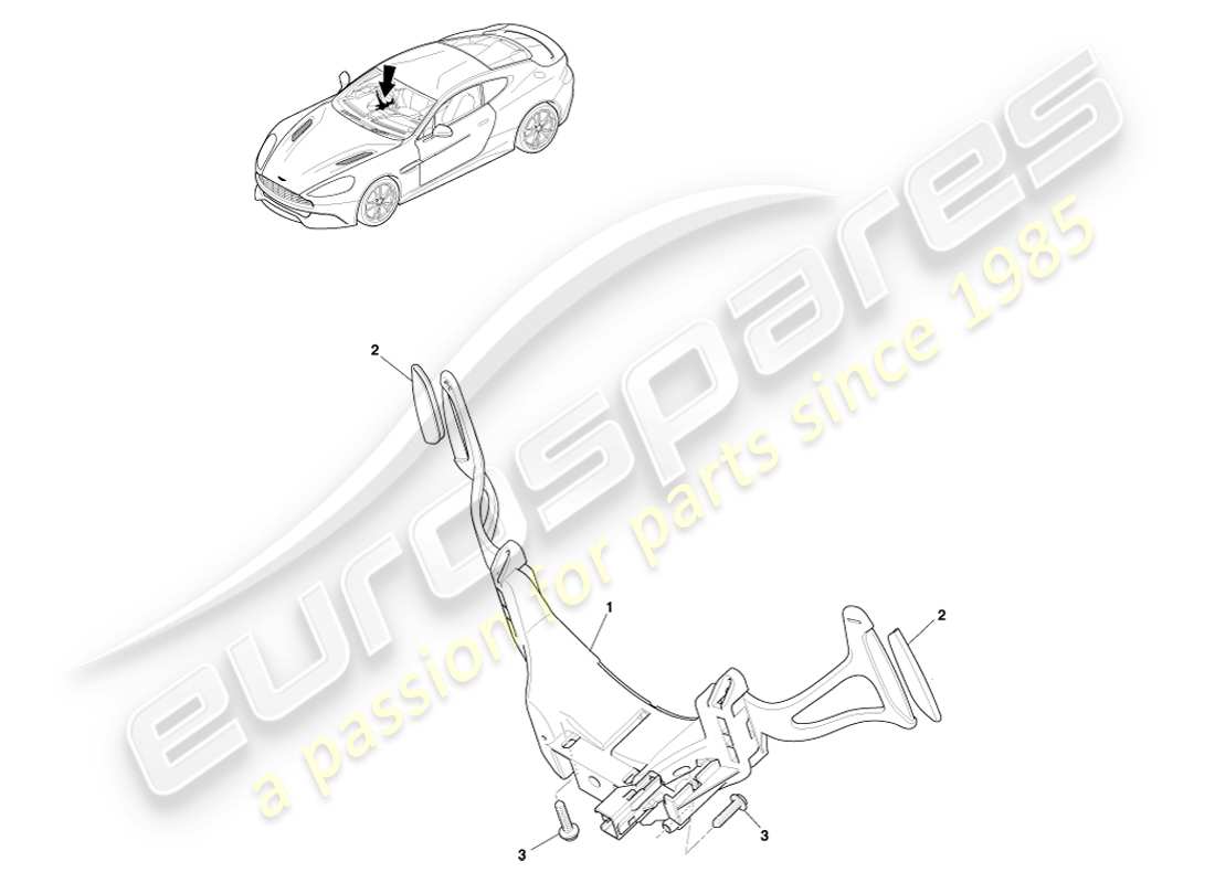 aston martin vanquish (2013) paddleshift part diagram