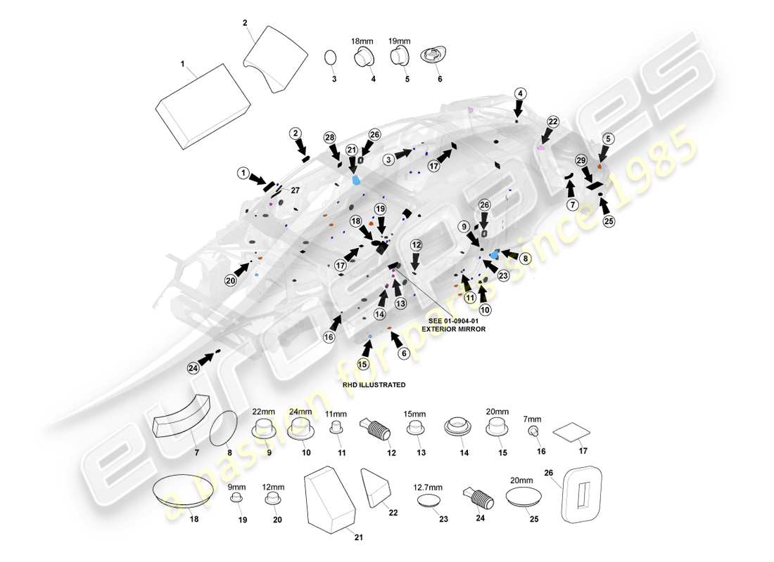 aston martin vanquish (2013) static sealing part diagram