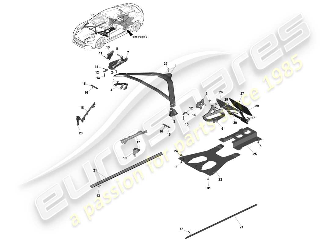 aston martin vanquish (2013) ancillary parts, coupe, page 1 part diagram