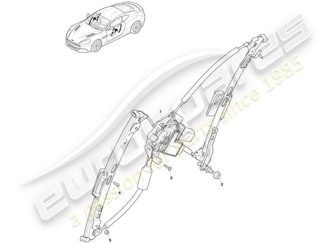 aston martin vanquish (2013) front window regulator part diagram