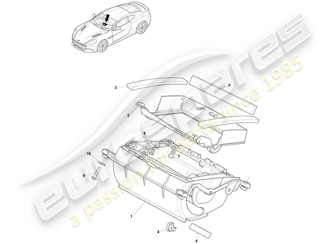 aston martin vanquish (2013) sat nav assembly part diagram