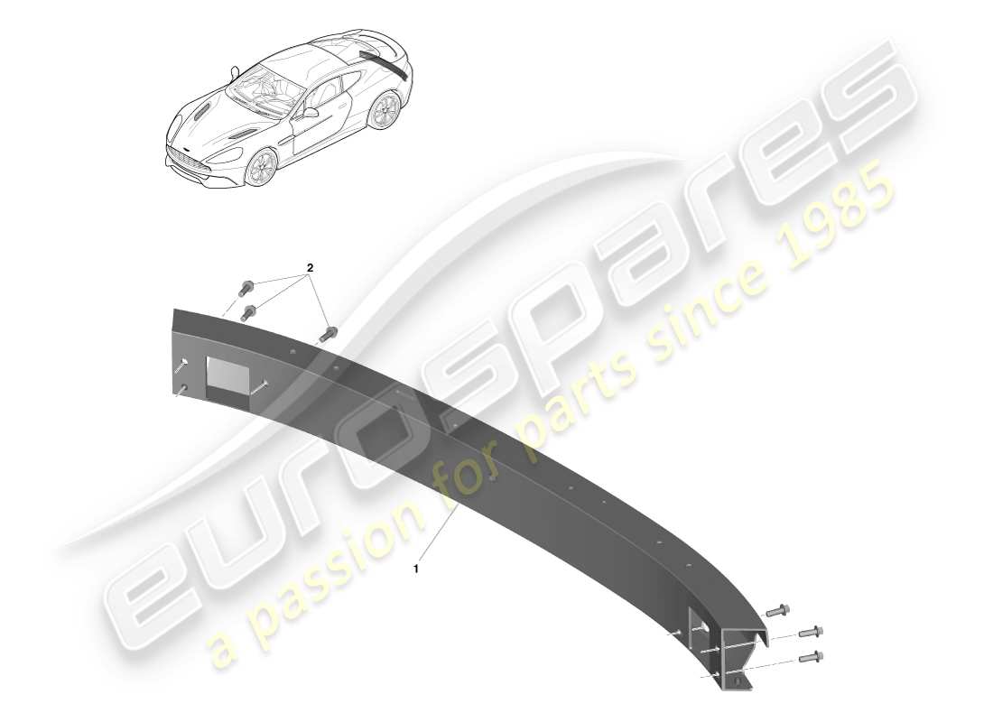 aston martin vanquish (2013) rear bumper structure, row part diagram