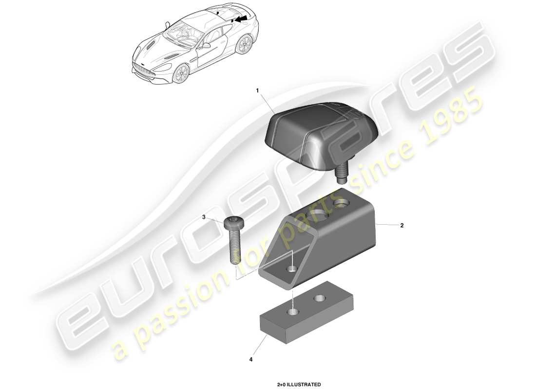 aston martin vanquish (2013) isofix tether brackets part diagram