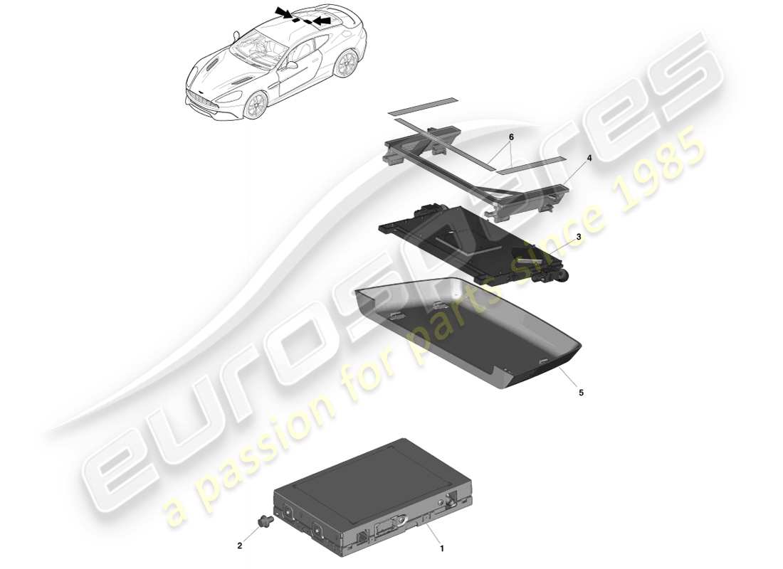aston martin vanquish (2014) sdars tuner, coupe part diagram
