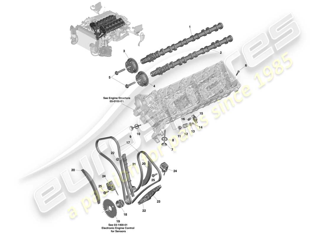 aston martin vanquish (2014) valve train part diagram