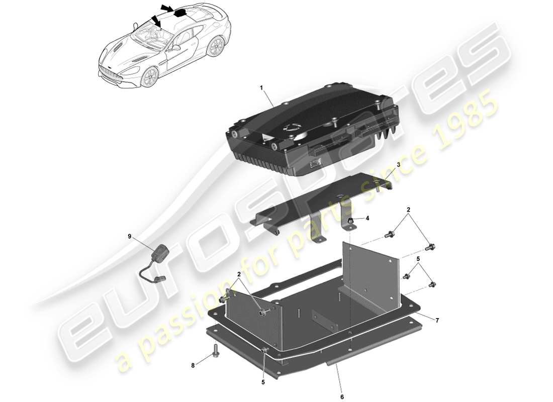 aston martin vanquish (2013) amplifiers, b&o, coupe part diagram