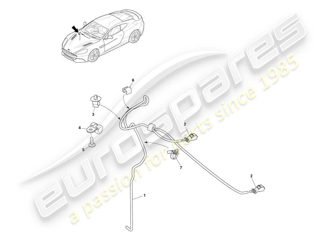 aston martin vanquish (2013) windscreen wash part diagram