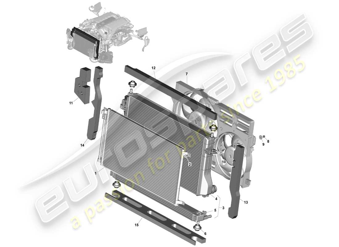 aston martin vanquish (2013) engine cooling, line fit part diagram