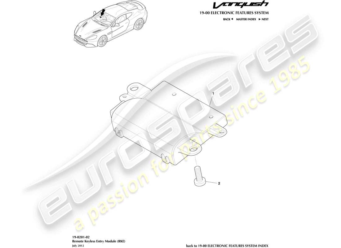 aston martin vanquish (2016) rke part diagram