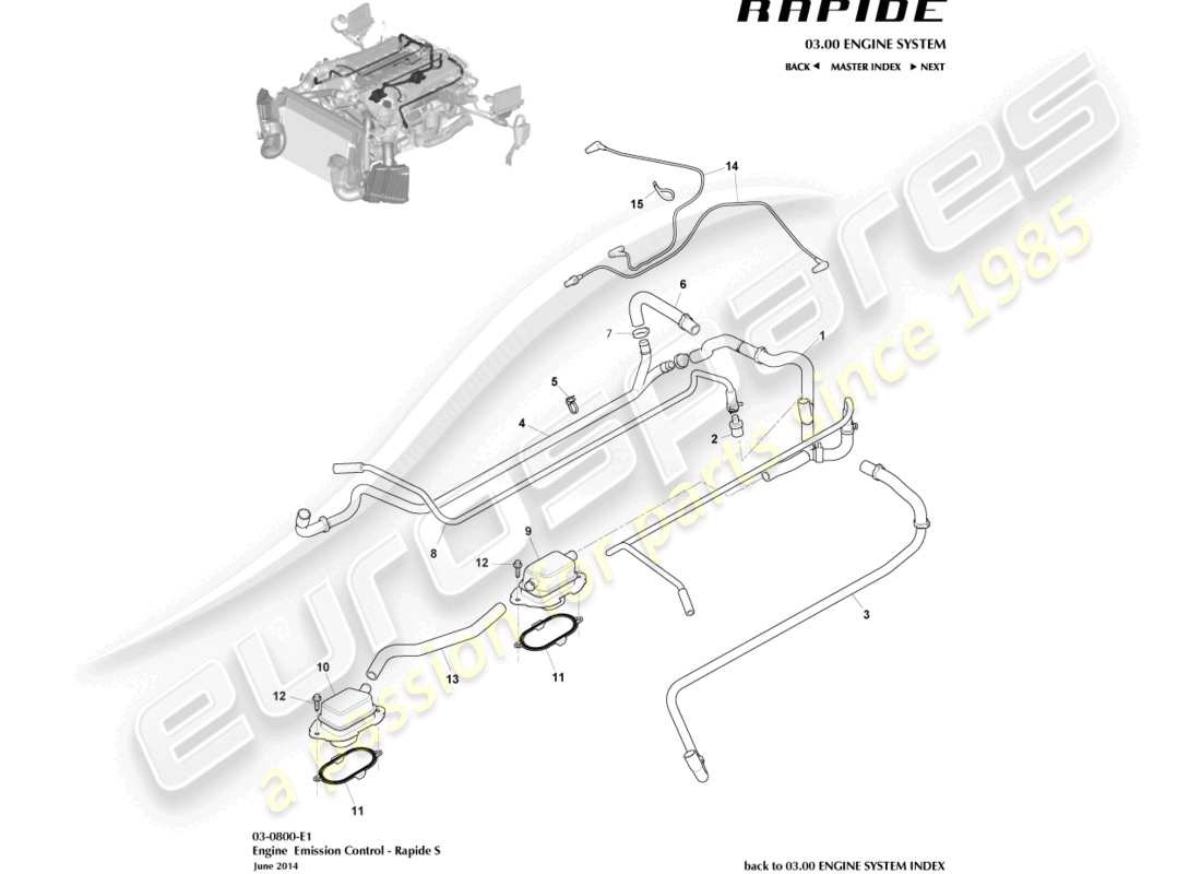 aston martin rapide (2018) emission control part diagram