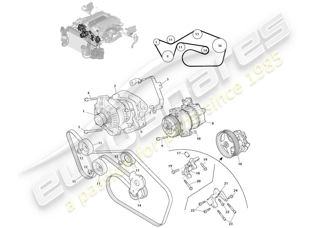 aston martin vanquish (2013) accessory drive part diagram