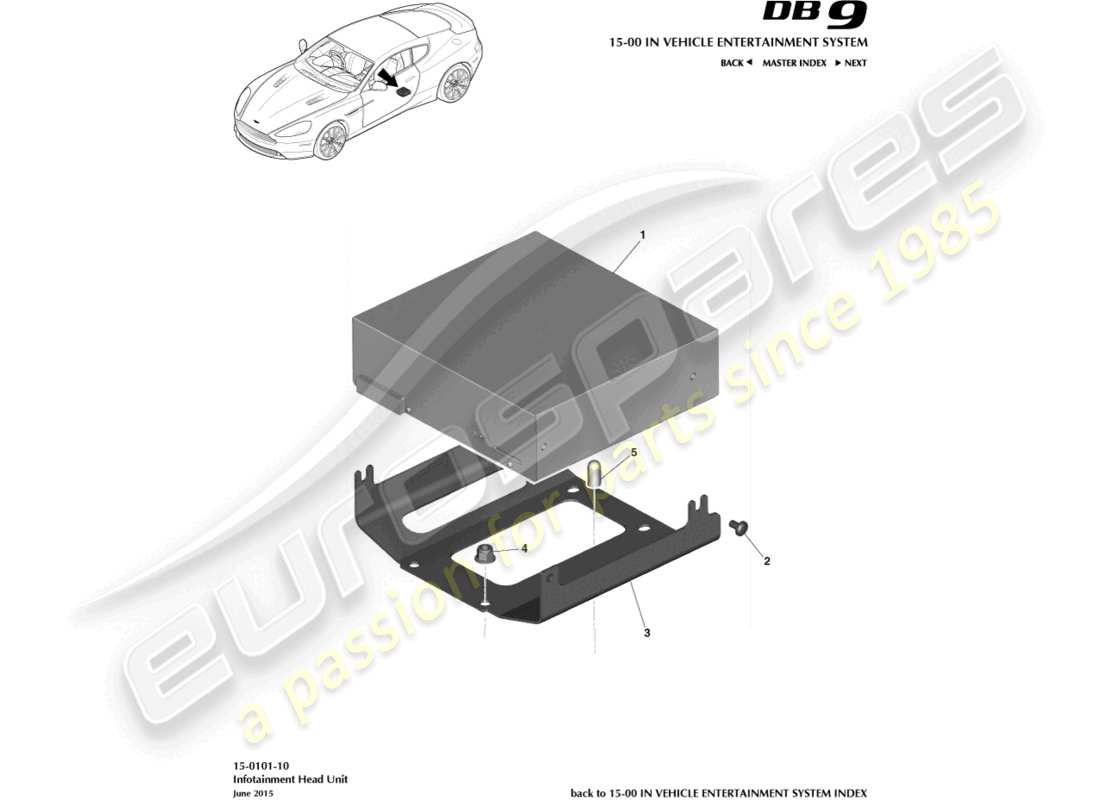 aston martin db9 (2013) ice control unit, 16my on parts diagram