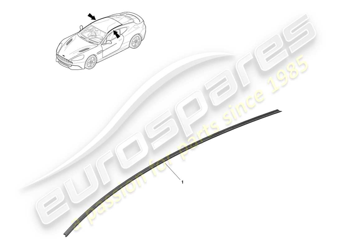 aston martin vanquish (2014) roof opening weatherstrip, volante part diagram