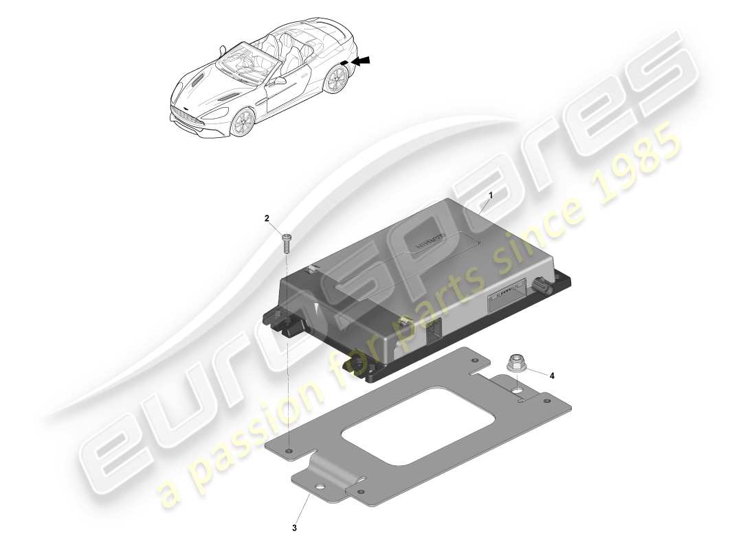 aston martin vanquish (2013) navigation module, volante part diagram