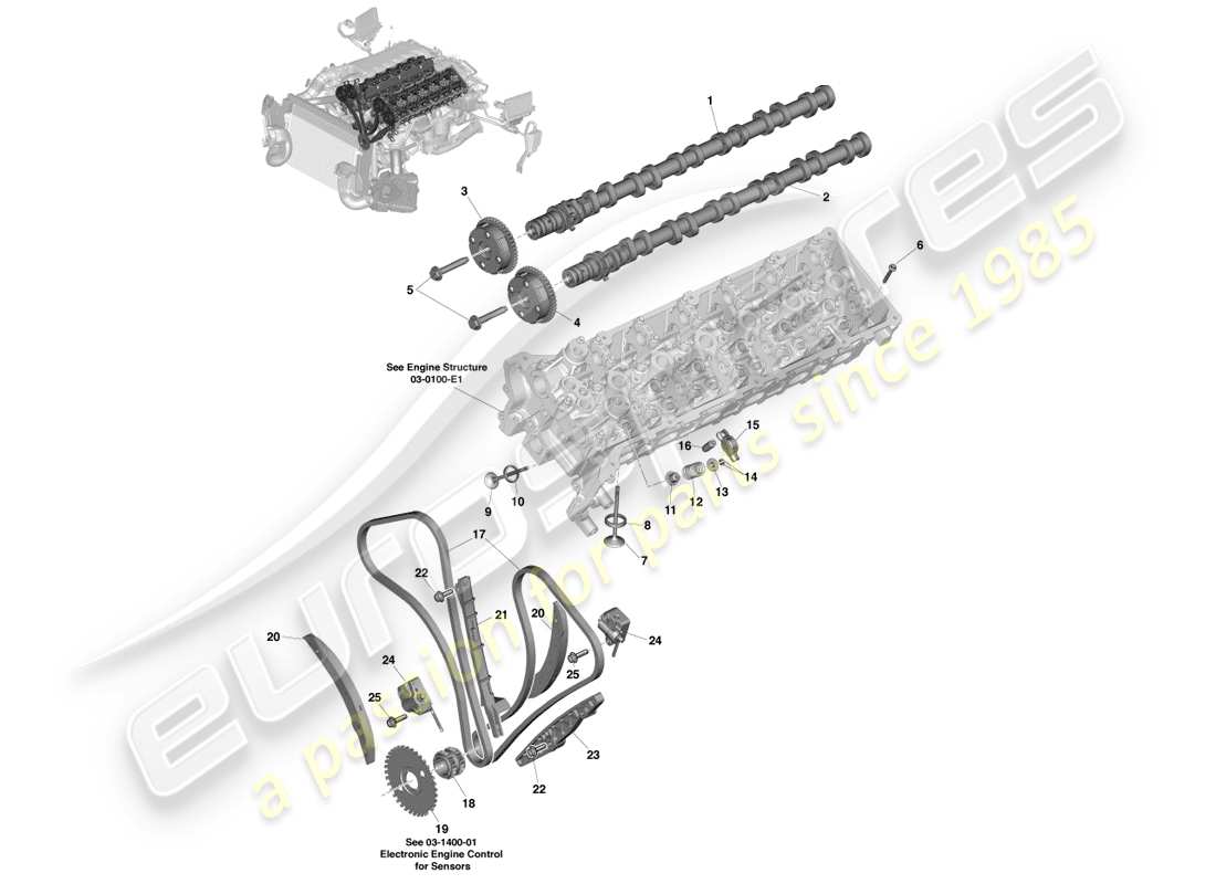 aston martin vanquish (2013) valve train part diagram