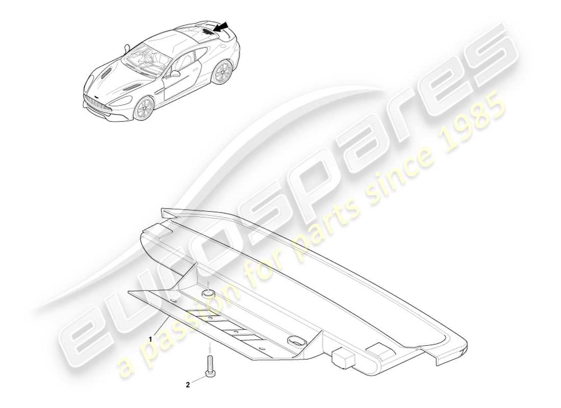 aston martin vanquish (2013) high mounted stop light, coupe part diagram