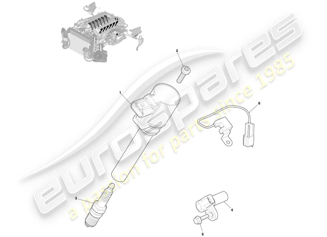 aston martin vanquish (2013) ignition part diagram