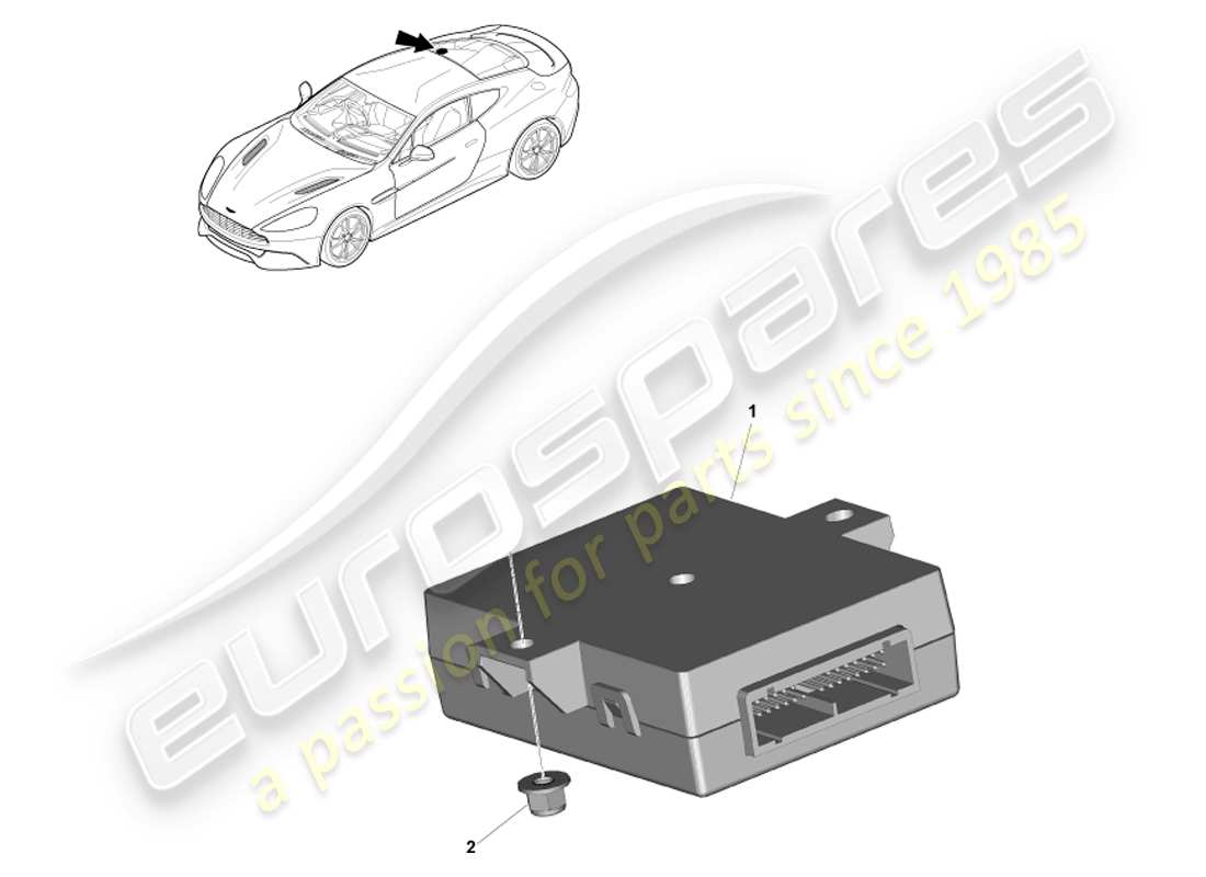 aston martin vanquish (2013) boot latch controller part diagram