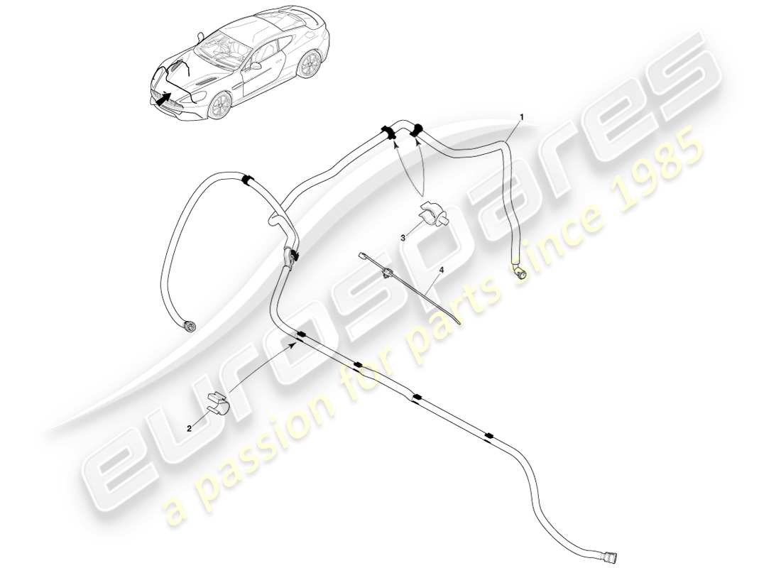 aston martin vanquish (2013) headlamp wash part diagram