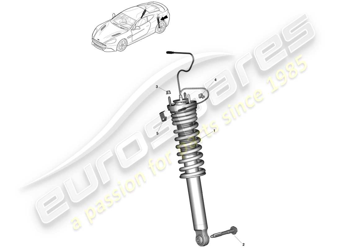 aston martin vanquish (2013) rear spring & damper part diagram