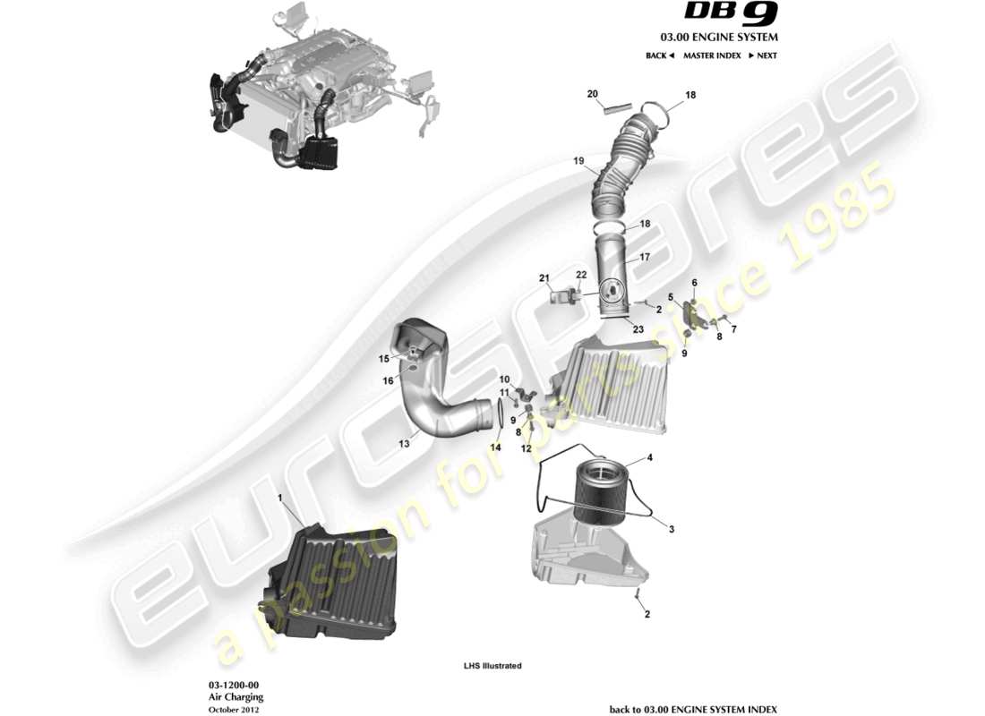 aston martin db9 (2016) air charging part diagram