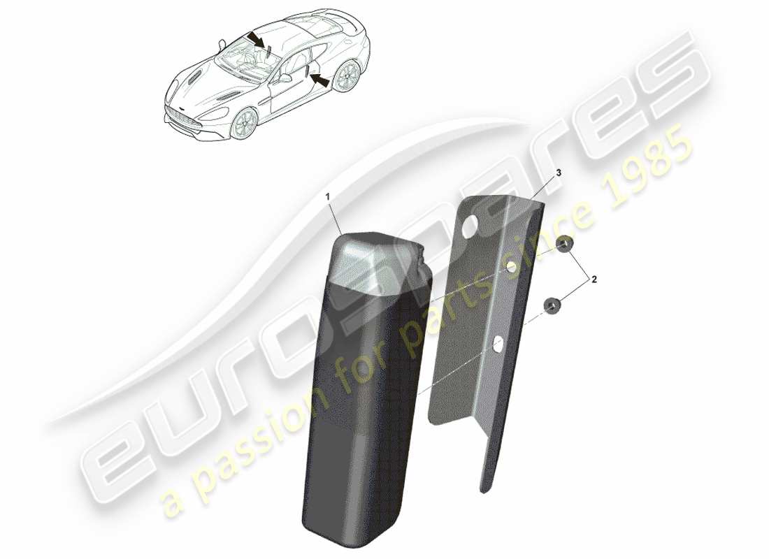 aston martin vanquish (2013) front seat airbag part diagram