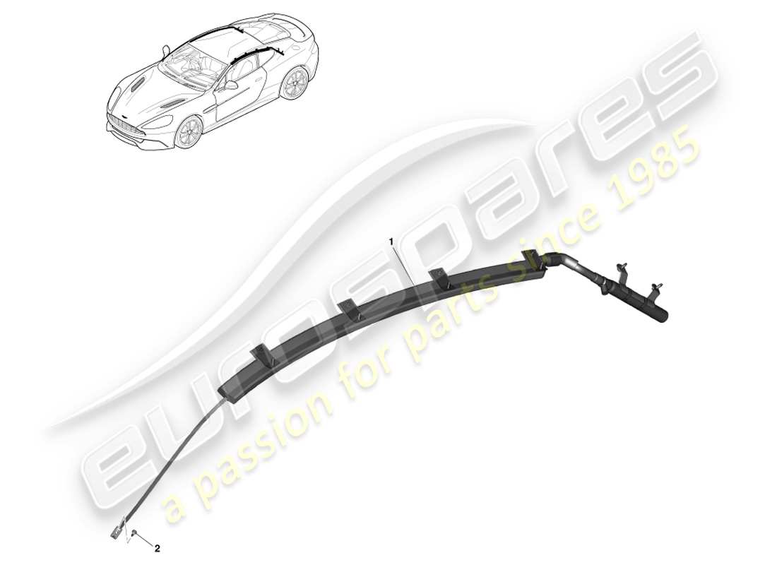 aston martin vanquish (2013) curtain airbag, coupe part diagram