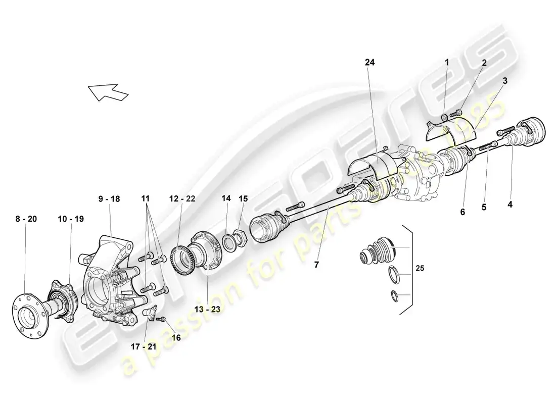 lamborghini reventon drive shaft rear parts diagram