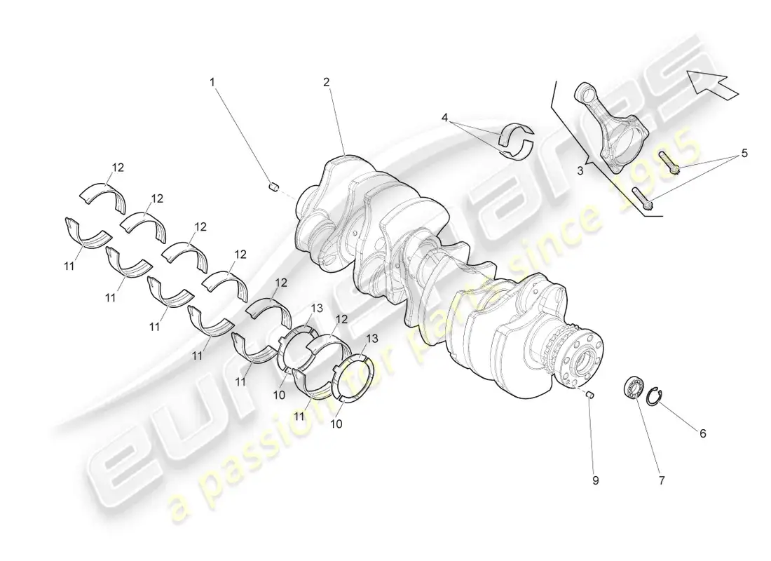 lamborghini lp570-4 sl (2014) crankshaft parts diagram