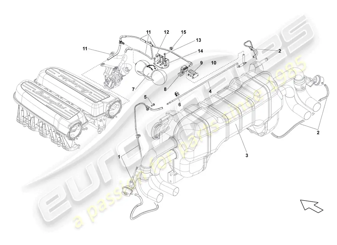 lamborghini lp570-4 sl (2012) vacuum system parts diagram