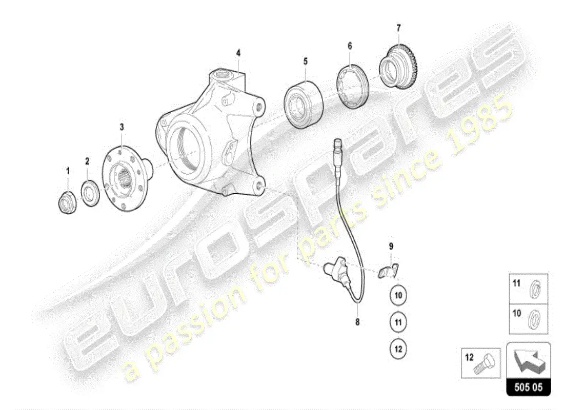 lamborghini diablo vt (1998) wheel hub parts diagram