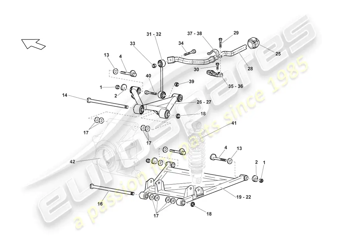 lamborghini reventon roadster wishbone rear parts diagram