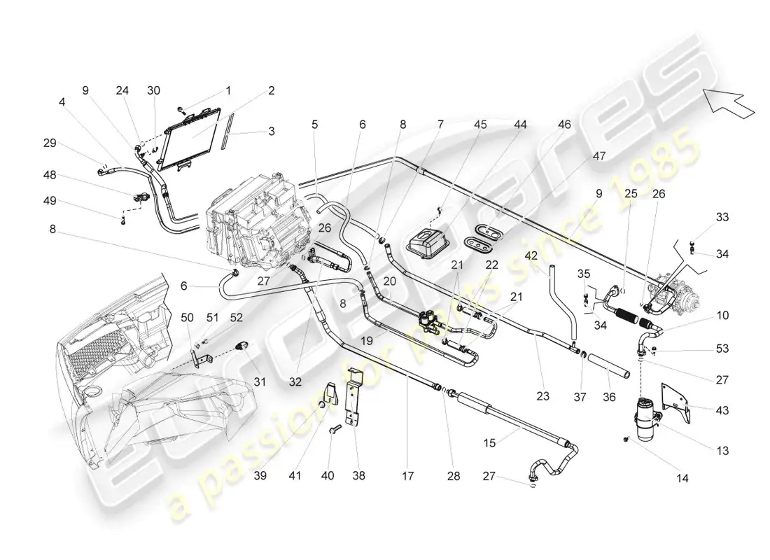 lamborghini gallardo spyder (2007) a/c condenser parts diagram
