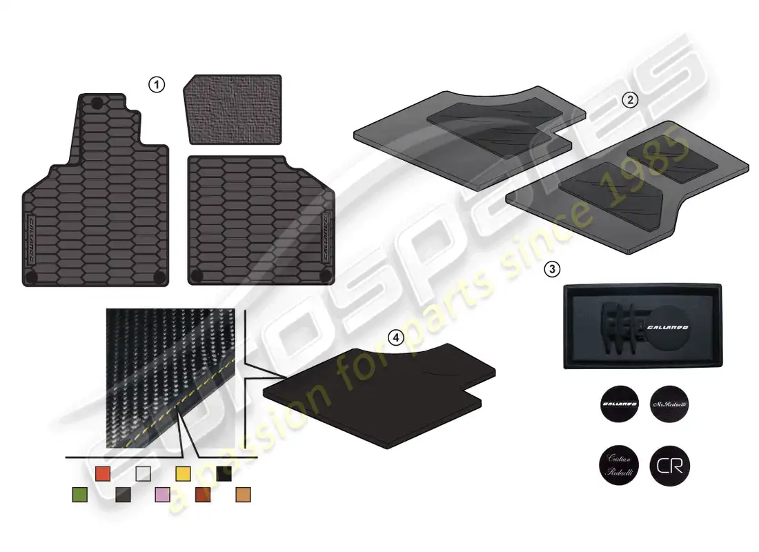 lamborghini gallardo spyder (accessories) retrofit package parts diagram