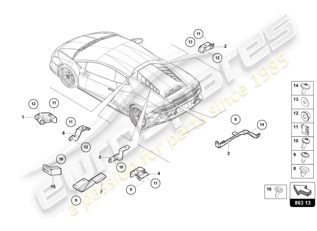 lamborghini tecnica (2024) securing parts for engine parts diagram
