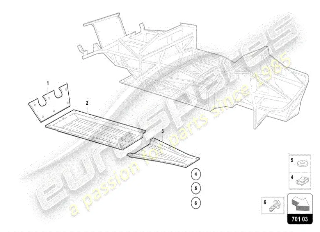 lamborghini diablo vt (1997) trim frame front part parts diagram