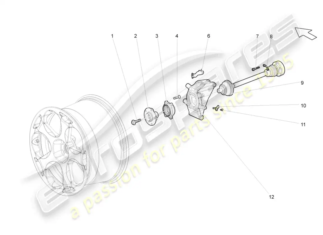 lamborghini gallardo coupe (2005) drive shaft rear parts diagram