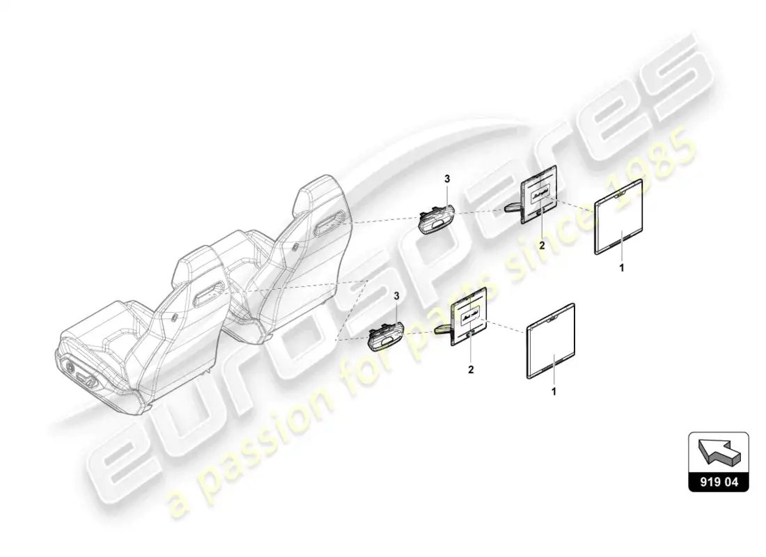lamborghini urus (2022) electrical parts for infotainment rear parts diagram