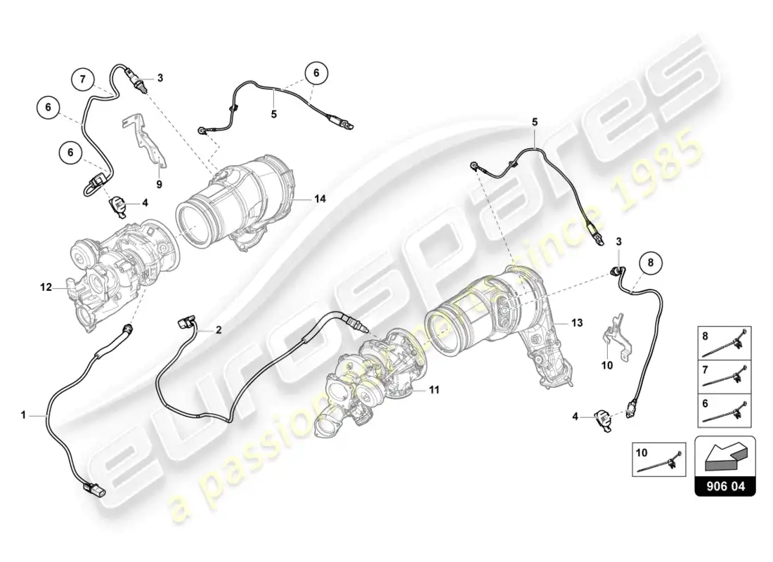 lamborghini urus (2022) lambda probe opf parts diagram