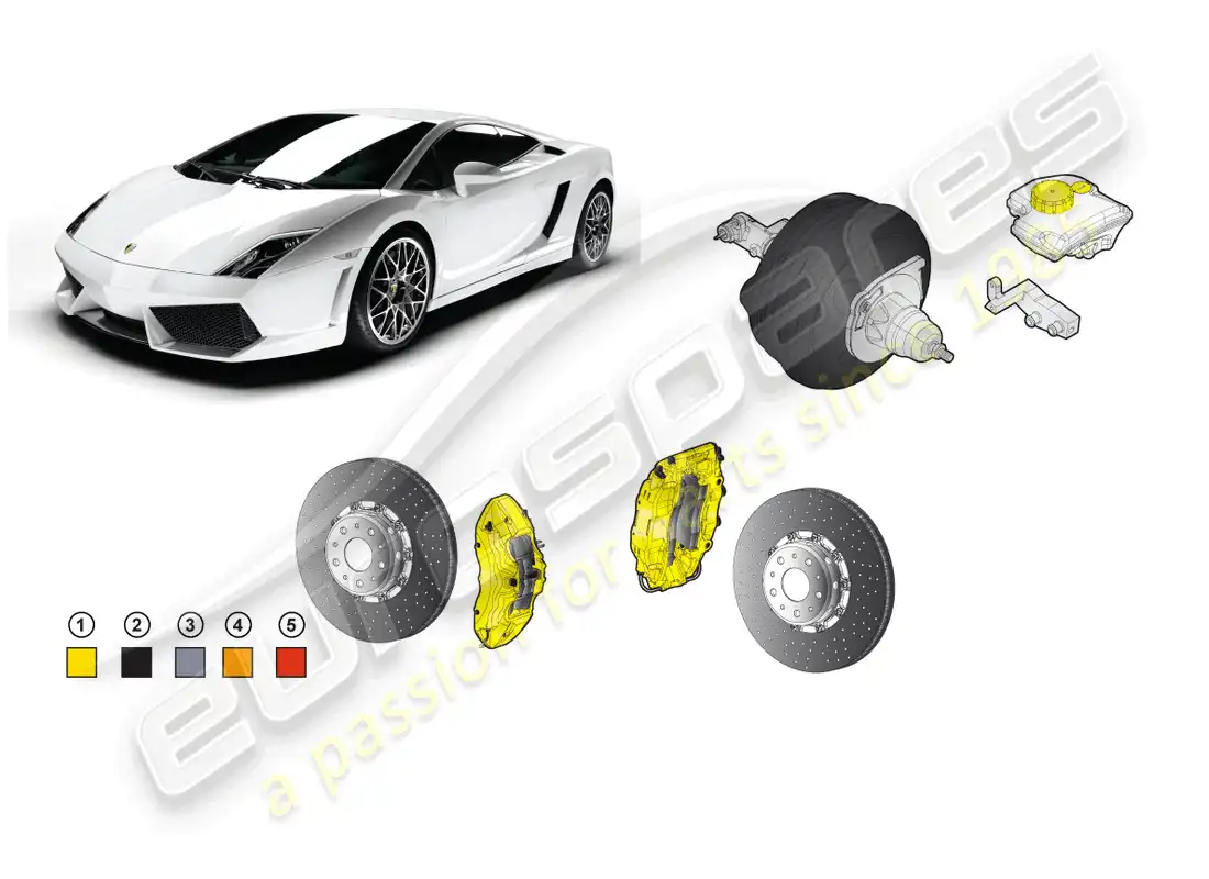 lamborghini lp550-2 coupe (accessories) retrofit kit for ceramic brake parts diagram