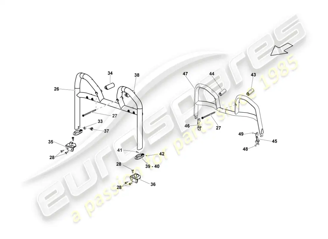 lamborghini lp570-4 sl (2012) overroll protection parts diagram